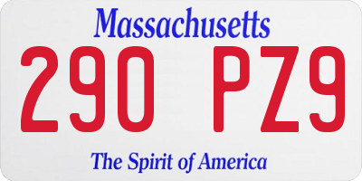 MA license plate 290PZ9