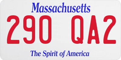 MA license plate 290QA2