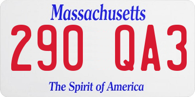 MA license plate 290QA3