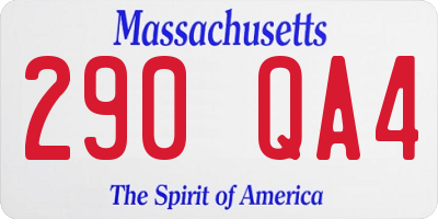 MA license plate 290QA4