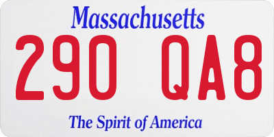 MA license plate 290QA8