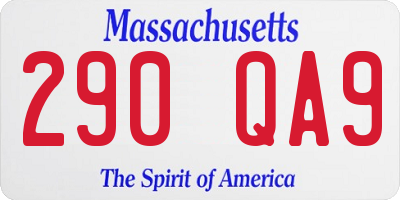 MA license plate 290QA9
