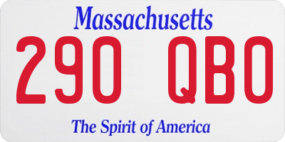 MA license plate 290QB0
