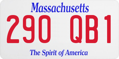 MA license plate 290QB1