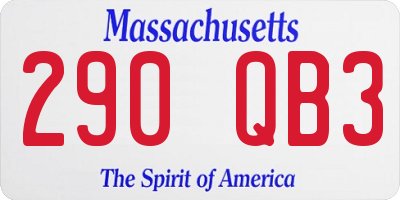 MA license plate 290QB3