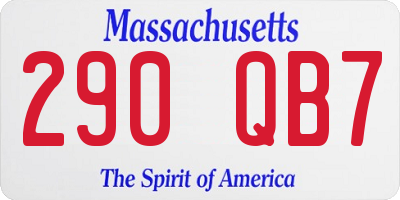 MA license plate 290QB7