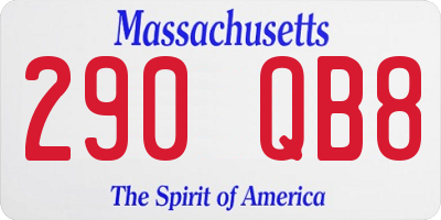 MA license plate 290QB8