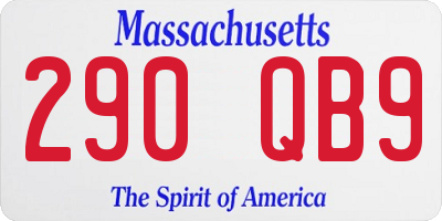 MA license plate 290QB9