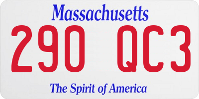 MA license plate 290QC3