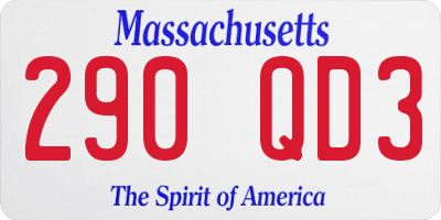 MA license plate 290QD3
