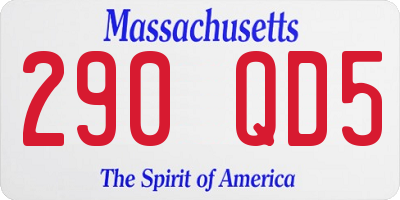 MA license plate 290QD5