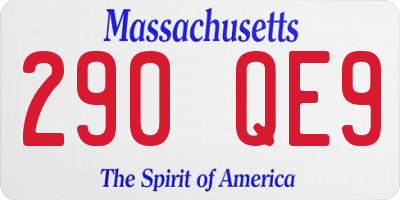 MA license plate 290QE9