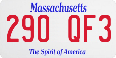 MA license plate 290QF3
