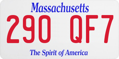 MA license plate 290QF7