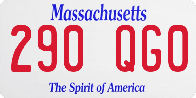 MA license plate 290QG0