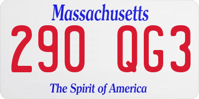 MA license plate 290QG3