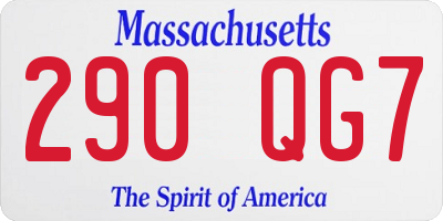 MA license plate 290QG7