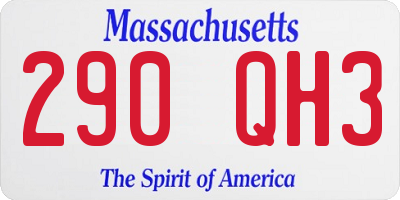 MA license plate 290QH3