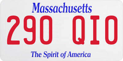 MA license plate 290QI0