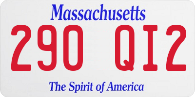 MA license plate 290QI2