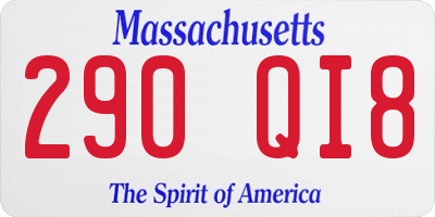 MA license plate 290QI8