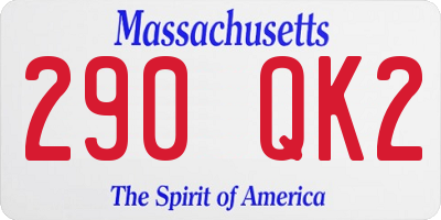 MA license plate 290QK2