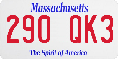 MA license plate 290QK3
