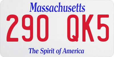 MA license plate 290QK5