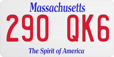 MA license plate 290QK6