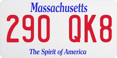 MA license plate 290QK8