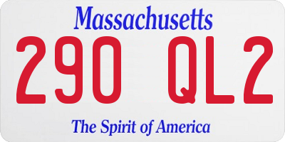 MA license plate 290QL2