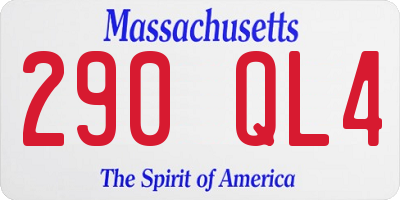MA license plate 290QL4