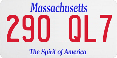 MA license plate 290QL7