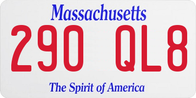 MA license plate 290QL8