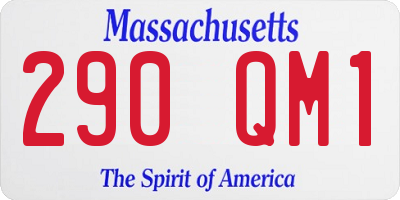 MA license plate 290QM1
