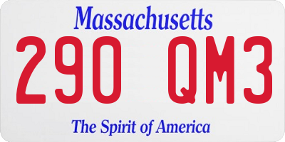 MA license plate 290QM3