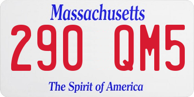 MA license plate 290QM5