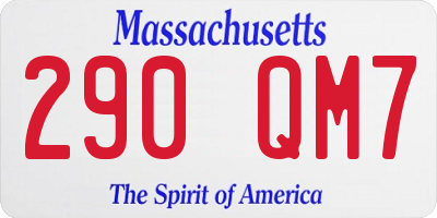 MA license plate 290QM7