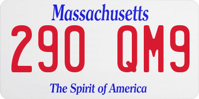 MA license plate 290QM9