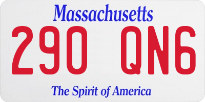 MA license plate 290QN6