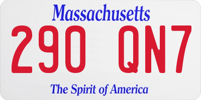 MA license plate 290QN7