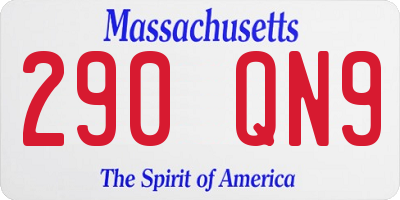 MA license plate 290QN9