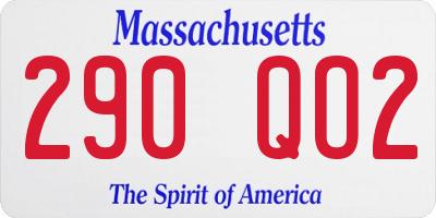 MA license plate 290QO2