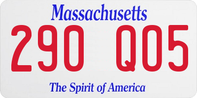 MA license plate 290QO5