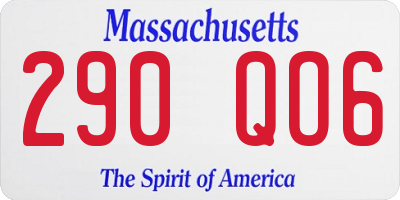 MA license plate 290QO6