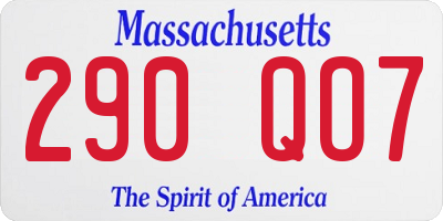 MA license plate 290QO7