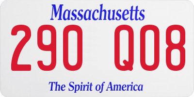 MA license plate 290QO8
