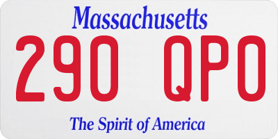 MA license plate 290QP0