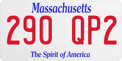 MA license plate 290QP2
