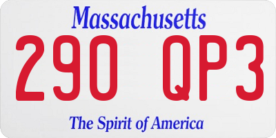 MA license plate 290QP3